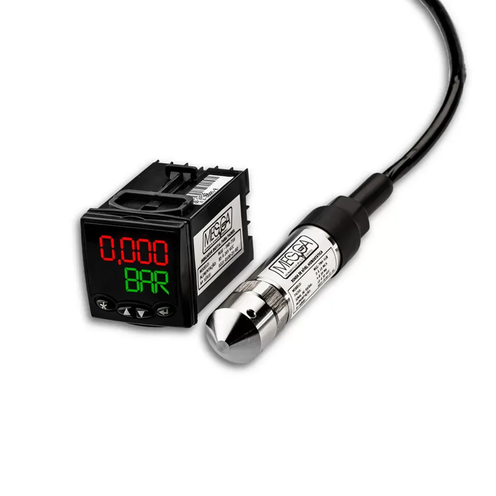 Sonda de nível hidrostática MGG-TNH-SUB de 28 mm em aço inox com cabo