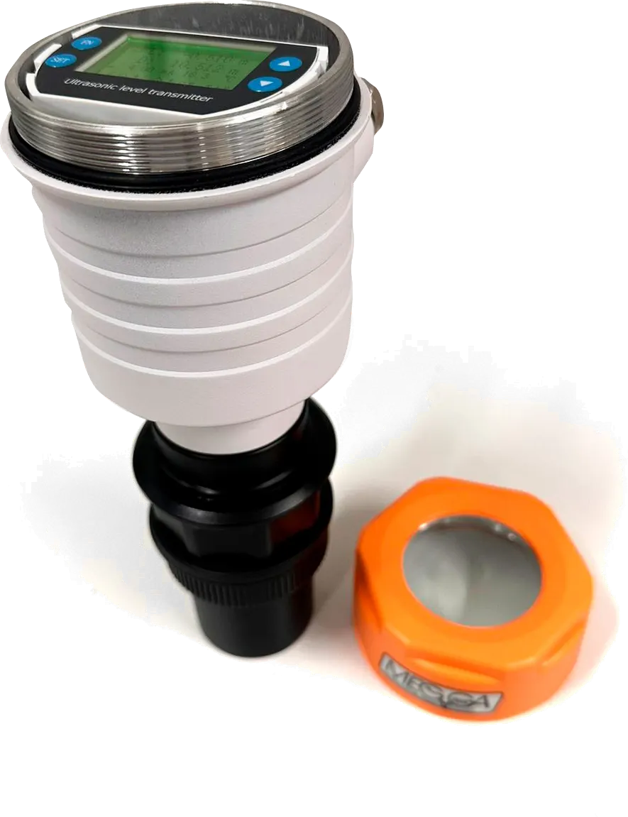 Sensor de nível ultrassônico MGG-ULTRA-XYT, vista lateral