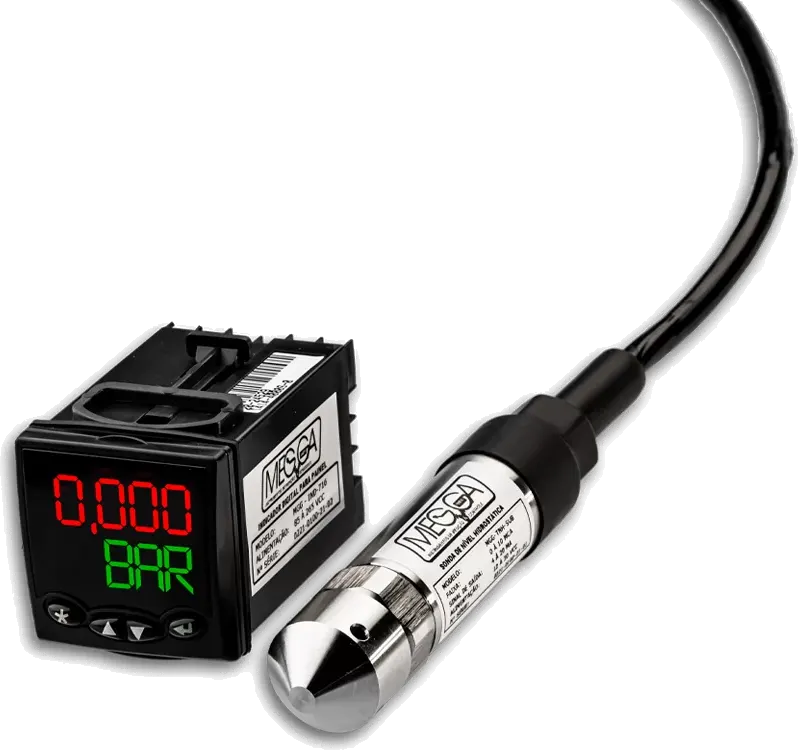 Sonda de nível MGG-TNH-SUB, detalhe do corpo em inox