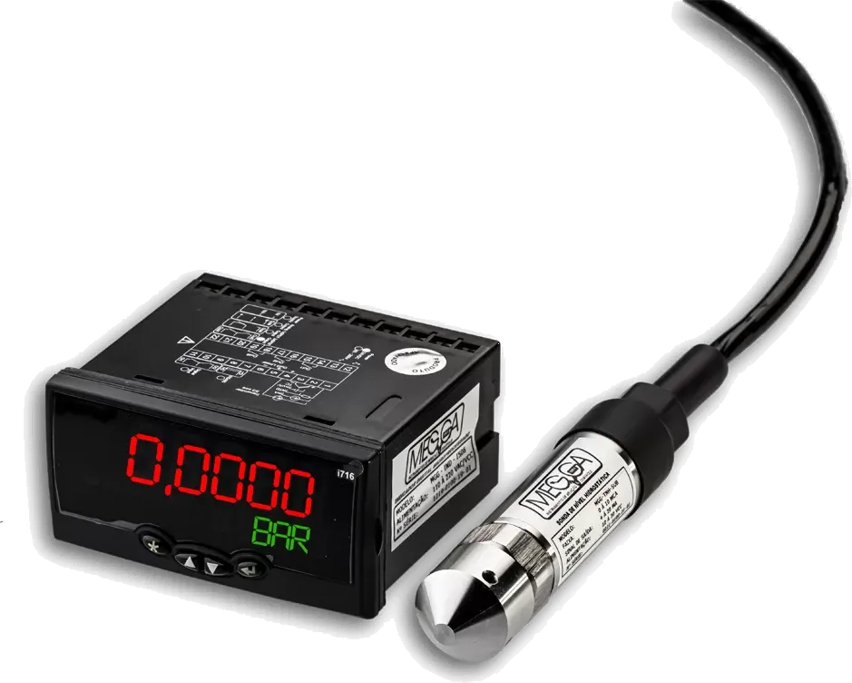 Sonda de nível MGG-TNH-SUB, vista da extremidade